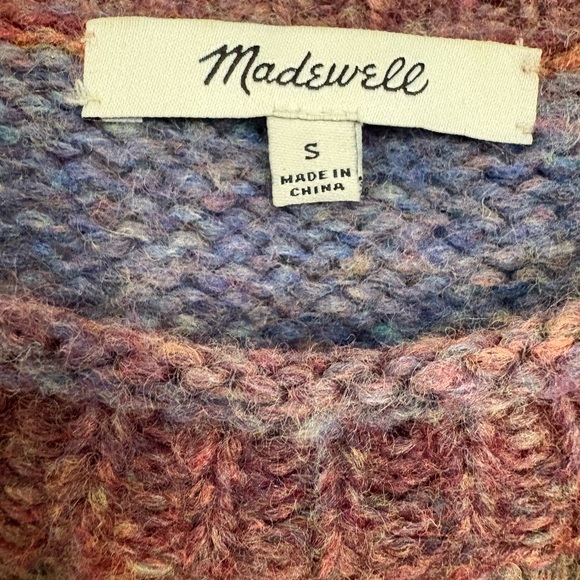 Madewell Wool Blend Multicolor Cropped Sweater - Picture 4 of 7